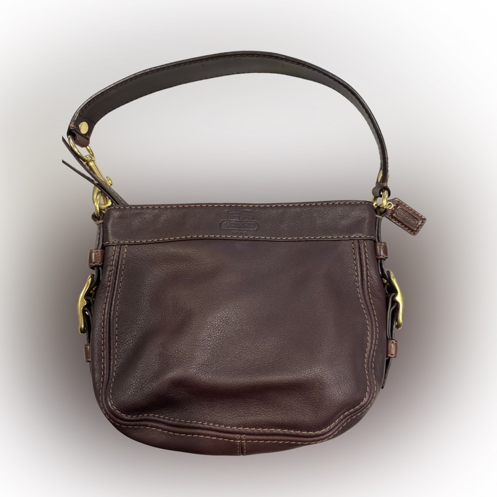 Coach Dark Brown Leather Shoulder Bag